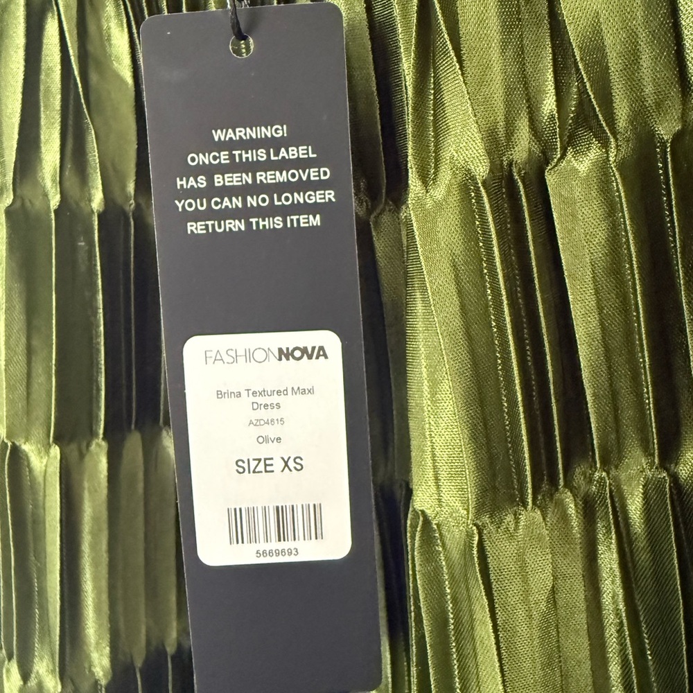 Fashion Nova Olive Textured Maxi Dress - Picture 3 of 4